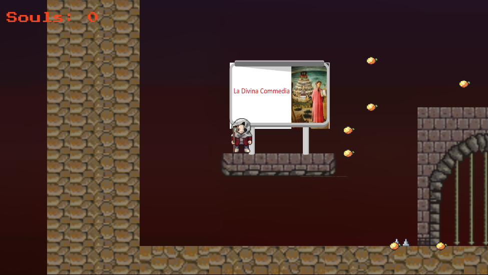 Screenshot del gioco platform 2D Divina Commedia - Viaggio di Dante con Virgilio