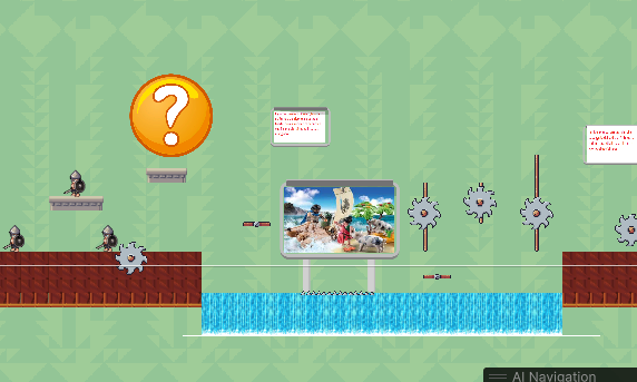 Screenshot gameplay Odissea platform game Unity - Ulisse naviga tra Scilla e Cariddi