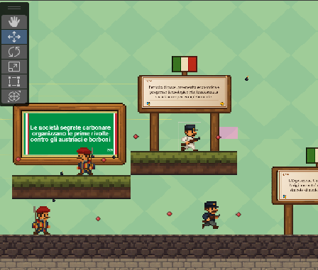 Screenshot del gioco platform Risorgimento italiano - Platform interattivo Unity