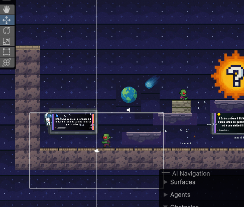 Screenshot del gioco platform Sistema solare - Platform interattivo Unity