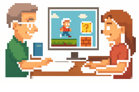 Studenti che utilizzano giochi educativi Unity per l'apprendimento interattivo